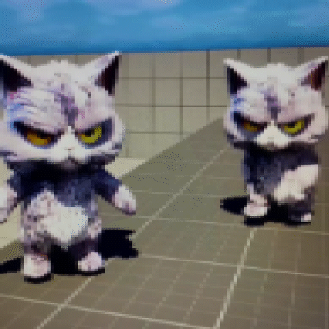 A 3d animated cat character showcasing a walking animation.